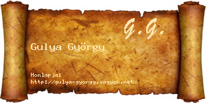 Gulya György névjegykártya